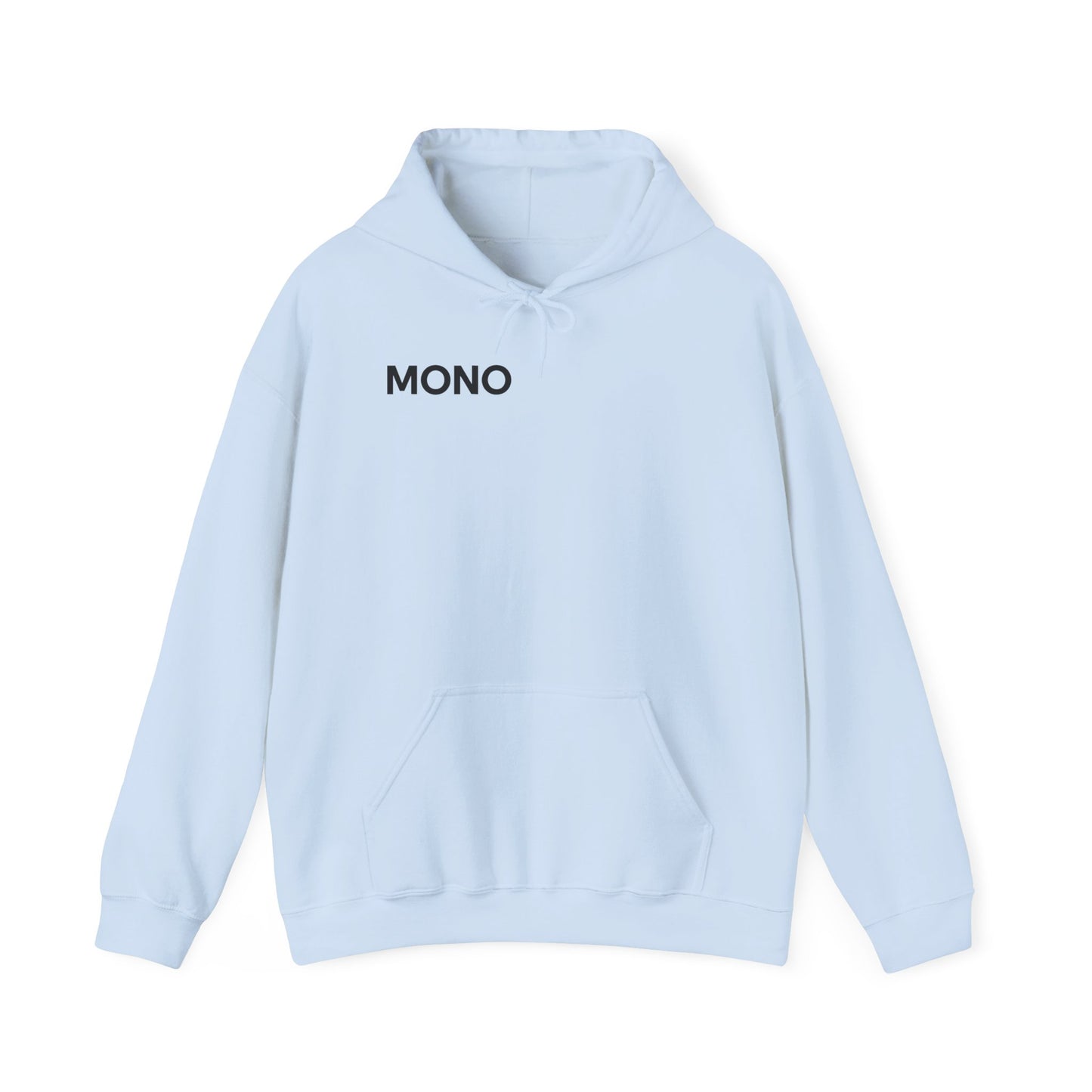 Mono Minimalist Hoodie – Simple Text Front Pullover