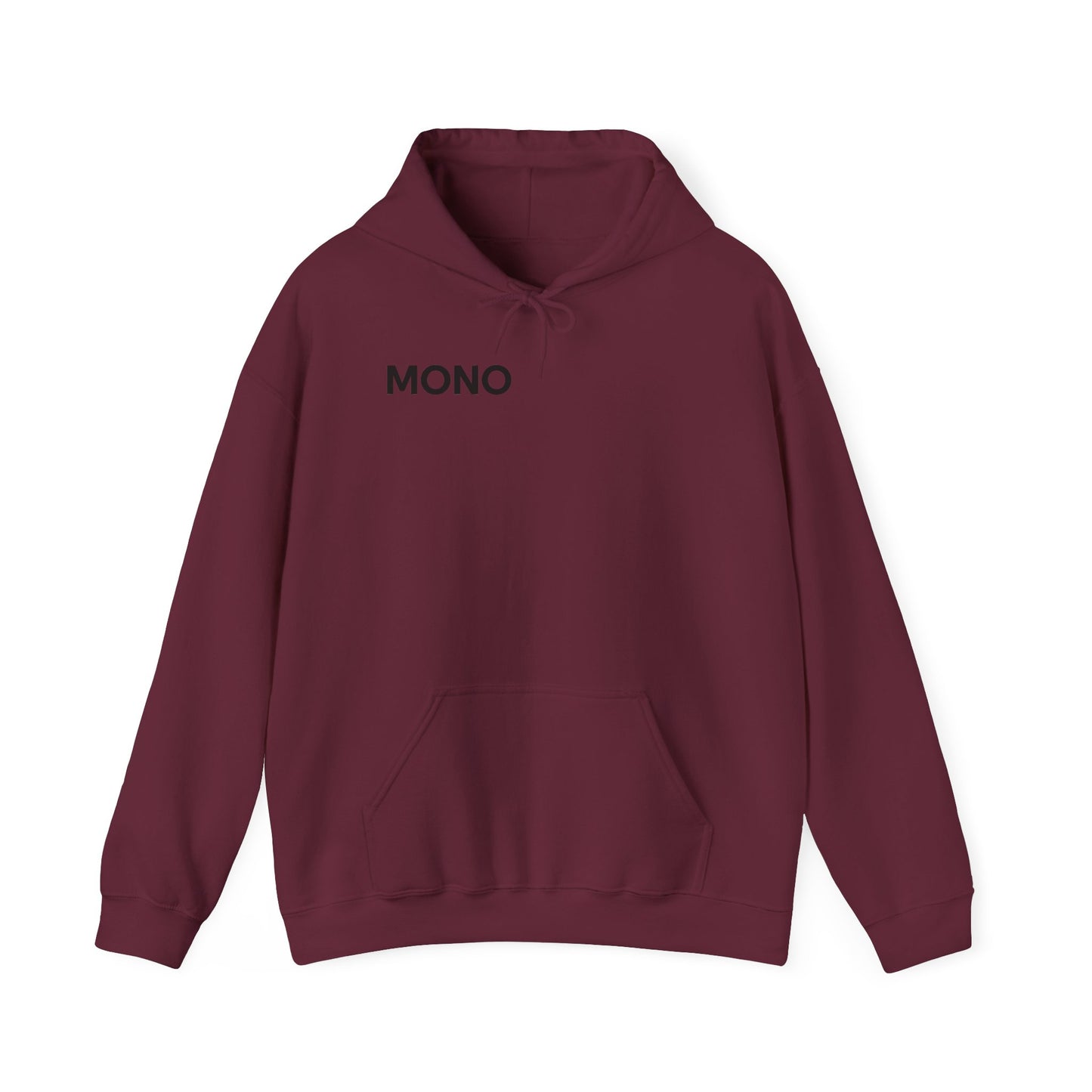 Mono Minimalist Hoodie – Simple Text Front Pullover
