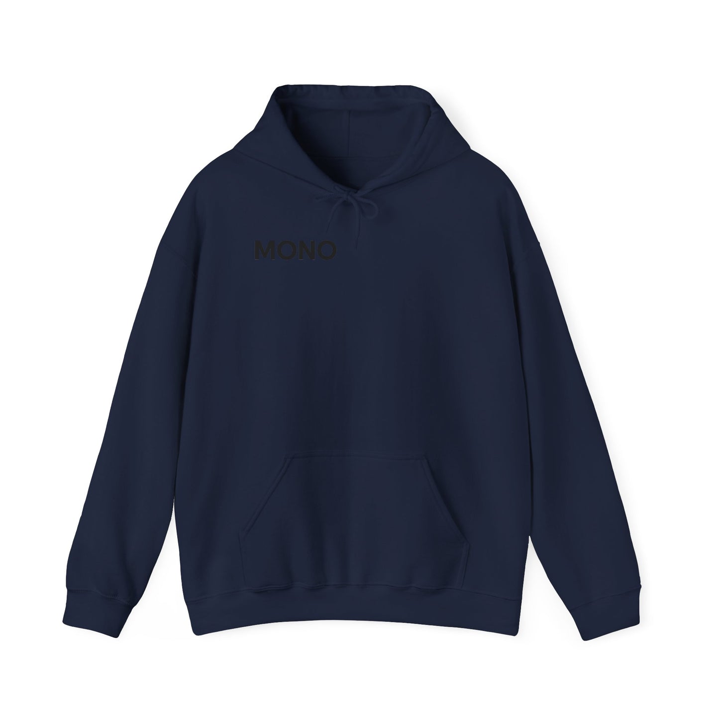 Mono Minimalist Hoodie – Simple Text Front Pullover